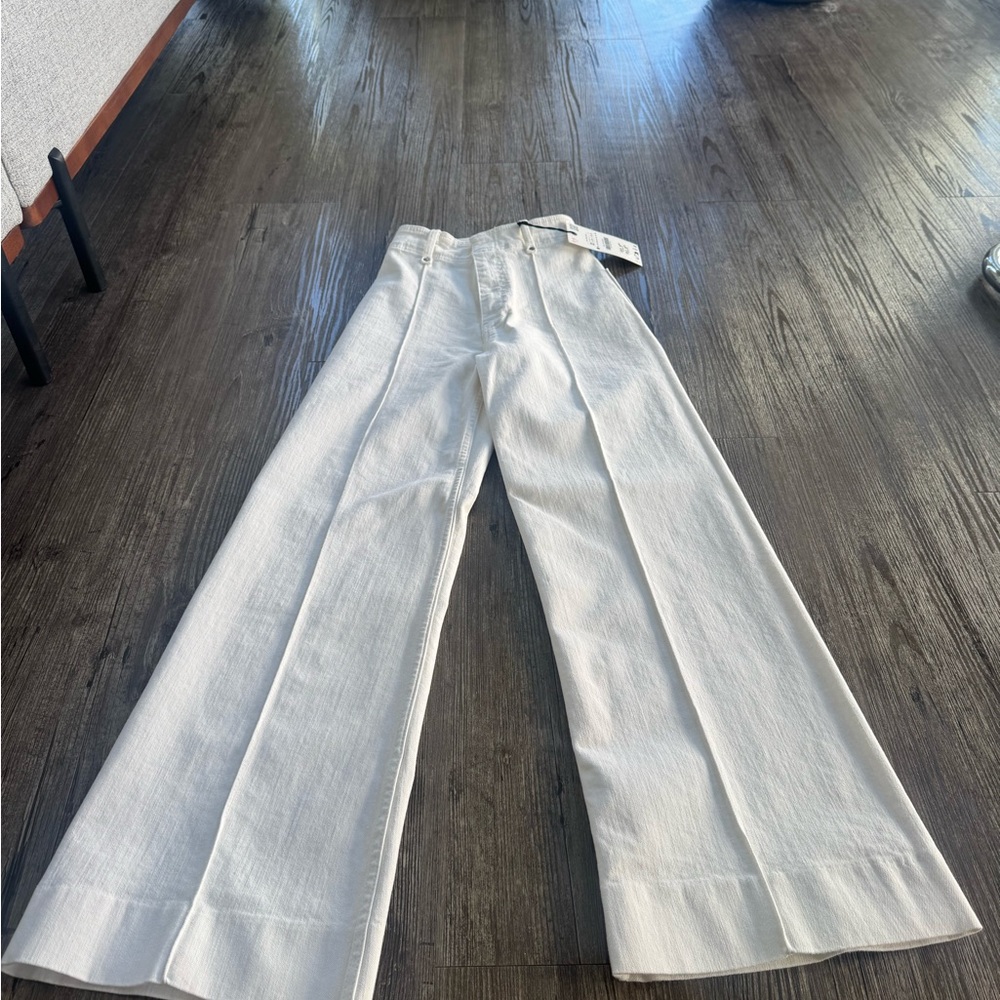 Zara Jean Cream Wide-Leg Pants